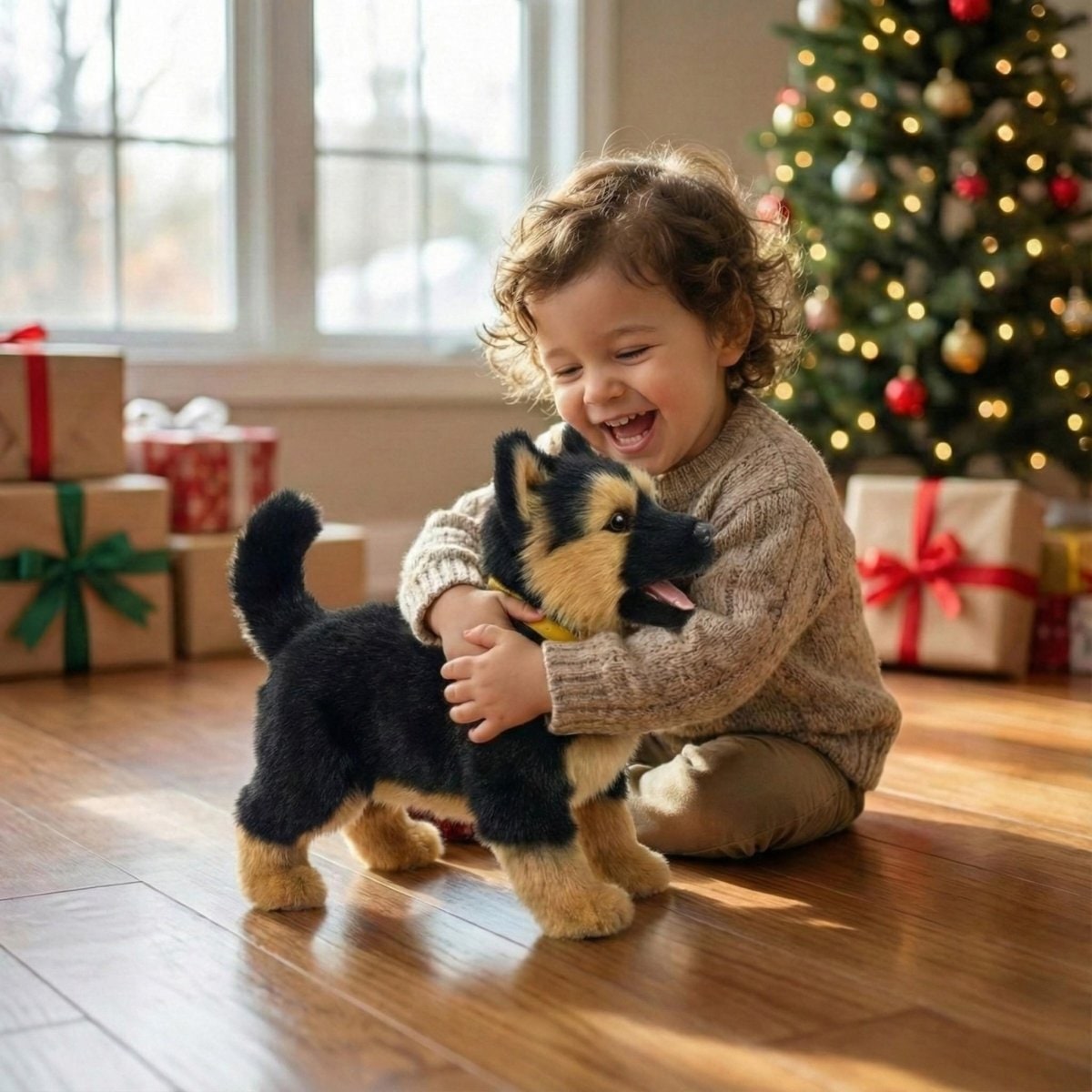 Interactive Robot Dog Toy with Walking Barking and Wagging German Shepherd Plush Puppy - Image 8