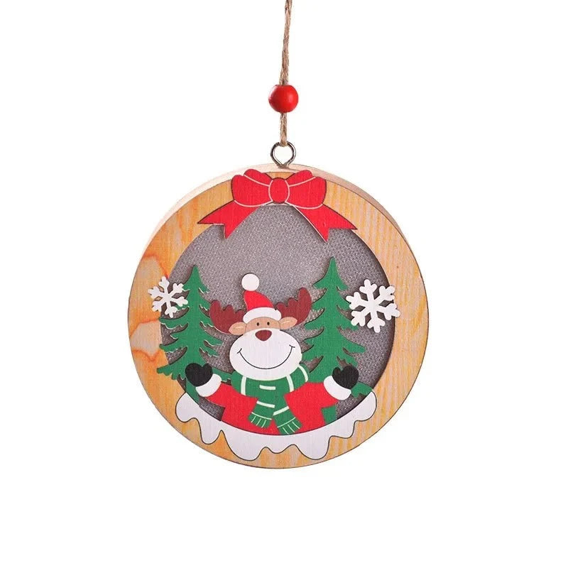 LED Christmas Ornament with Warm Glow Wooden Design and Energy Efficient Lights - Image 11