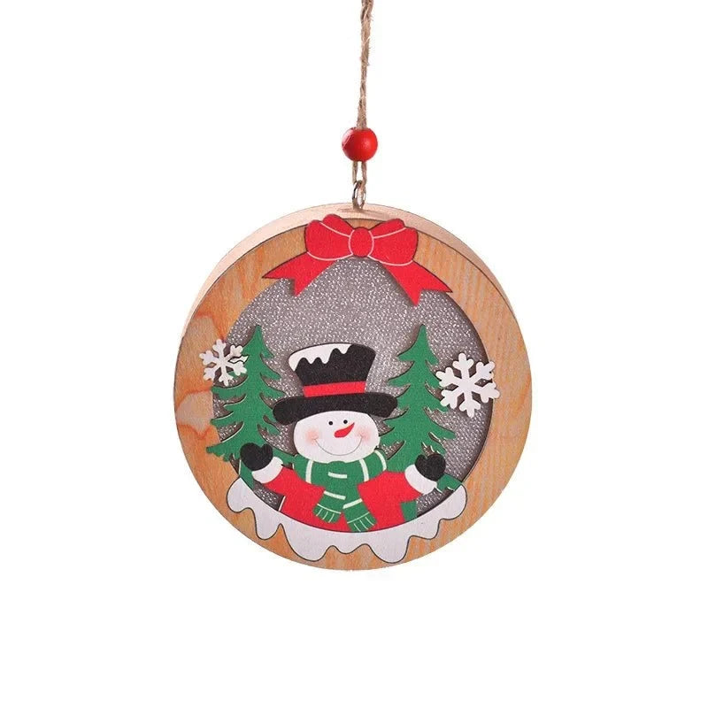 LED Christmas Ornament with Warm Glow Wooden Design and Energy Efficient Lights - Image 12