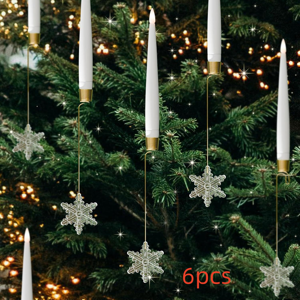 LED Christmas Tree Candles with Flickering Flame and Hanging Crystal Ornaments - Image 24