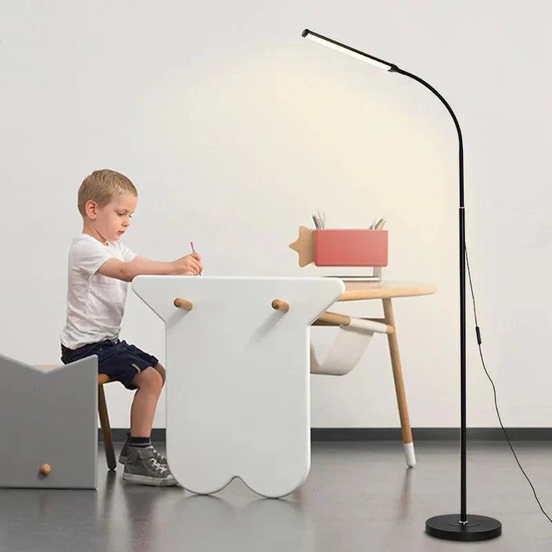 LED Floor Lamp with Adjustable Gooseneck Black Minimalist Modern Standing Light - Image 4