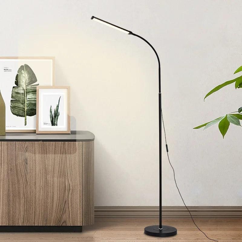 LED Floor Lamp with Adjustable Gooseneck Black Minimalist Modern Standing Light - Image 6
