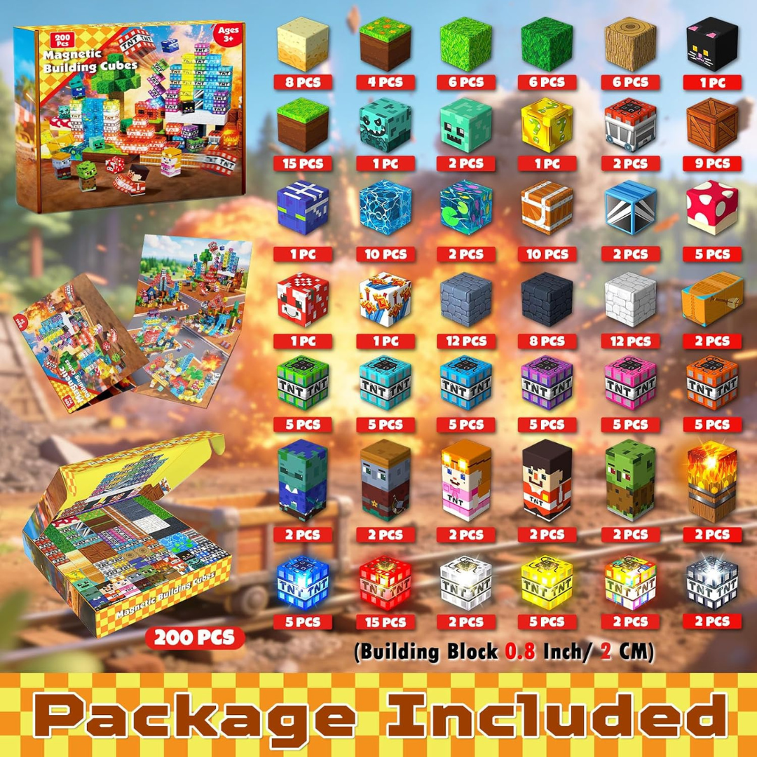 Magnetic Building Blocks and Cubes with Light-Up LED Pieces for Toys - Image 9