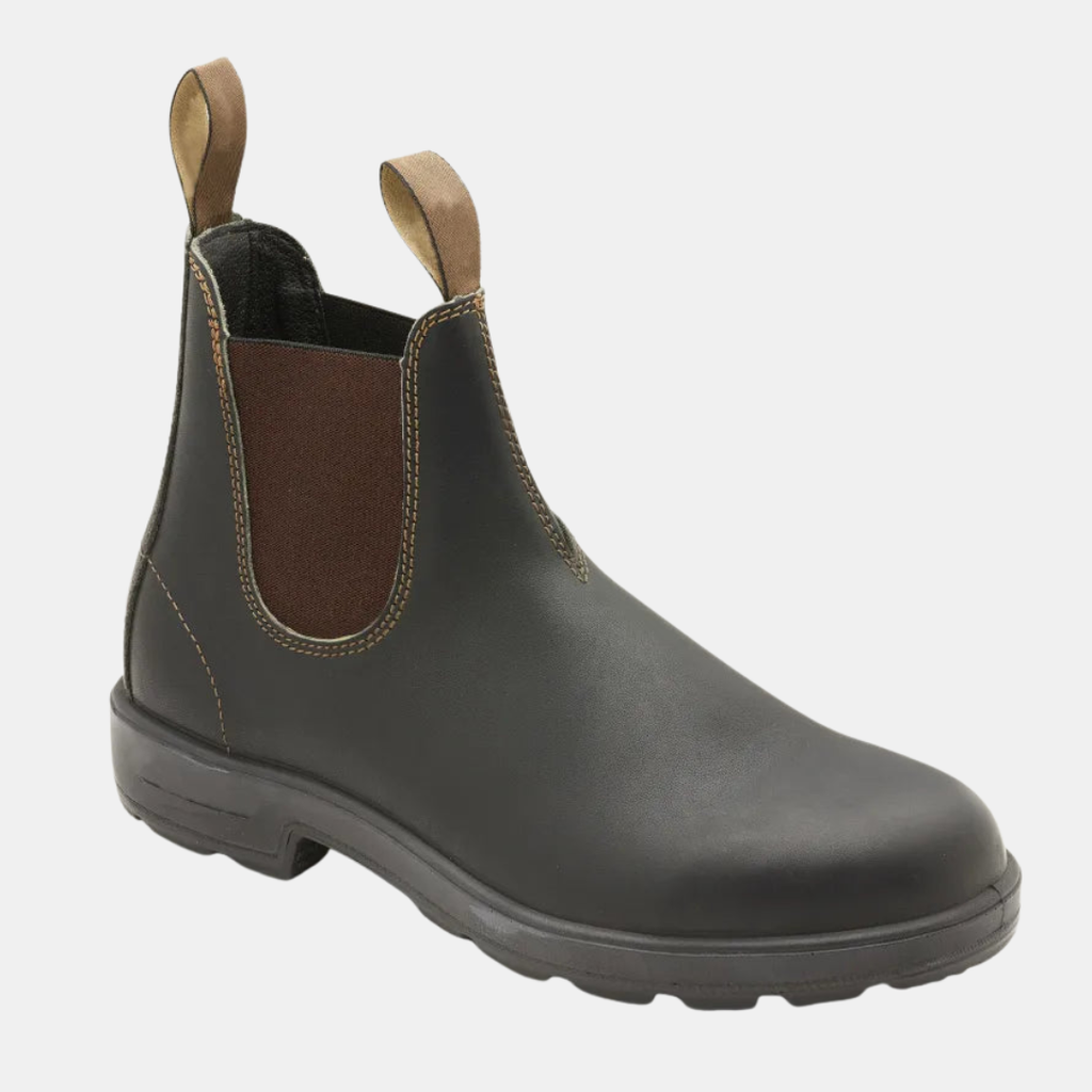 Men's Chelsea Boots with Leather Upper Elastic Side Panels and Lug Sole - Image 1
