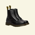 Men's Combat Boots with 8-Eyelet Lace-Up Leather Ankle Design and Rounded Toe - Image 1