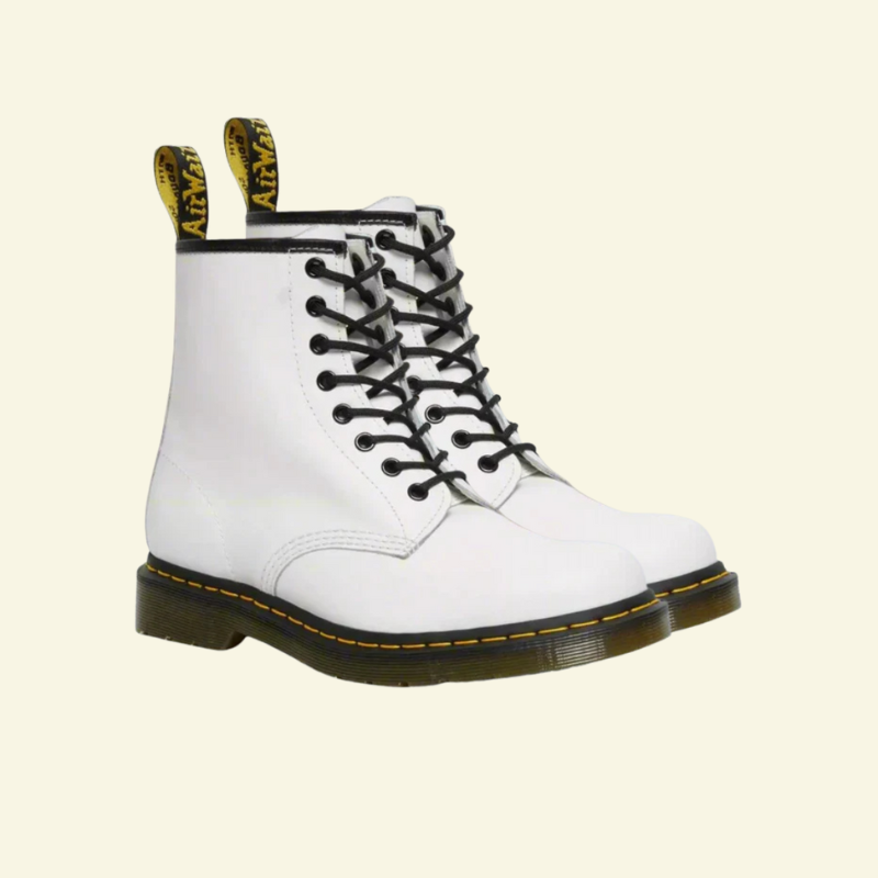 Men's Combat Boots with 8-Eyelet Lace-Up Leather Ankle Design and Rounded Toe - Image 4