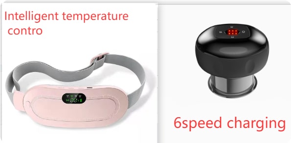 Menstrual Heating Pad for Cramps Vibrating Massage Electric Waist Belt and Digital Display - Image 1