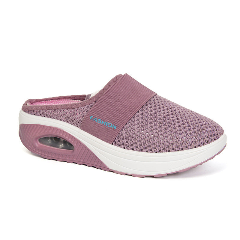 Mule Sneakers with Air Cushion Platform Mesh Slip-On and Non-Slip Sole - Image 12