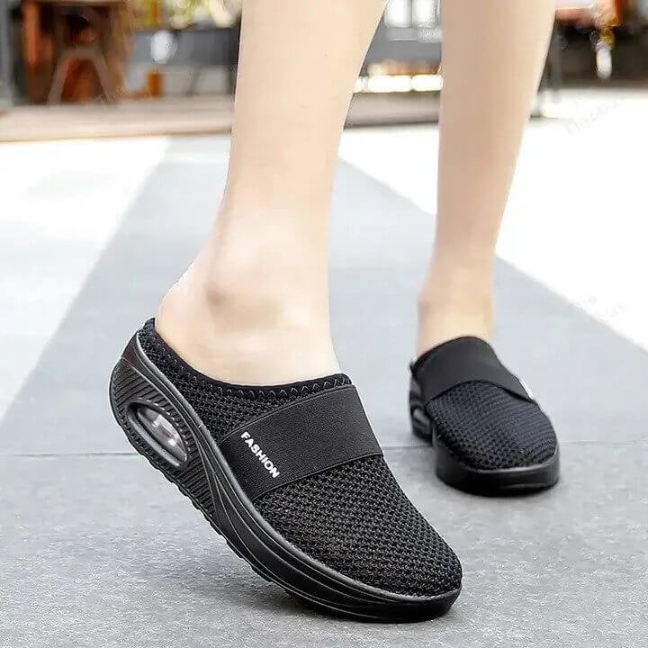 Mule Sneakers with Air Cushion Platform Mesh Slip-On and Non-Slip Sole - Image 3