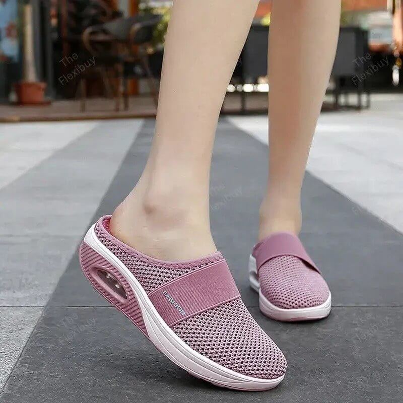 Mule Sneakers with Air Cushion Platform Mesh Slip-On and Non-Slip Sole - Image 4