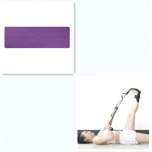 Non Slip Tpe Yoga Mat with Thick Cushioning and Body Alignment Lines for Exercise Foam - Image 7