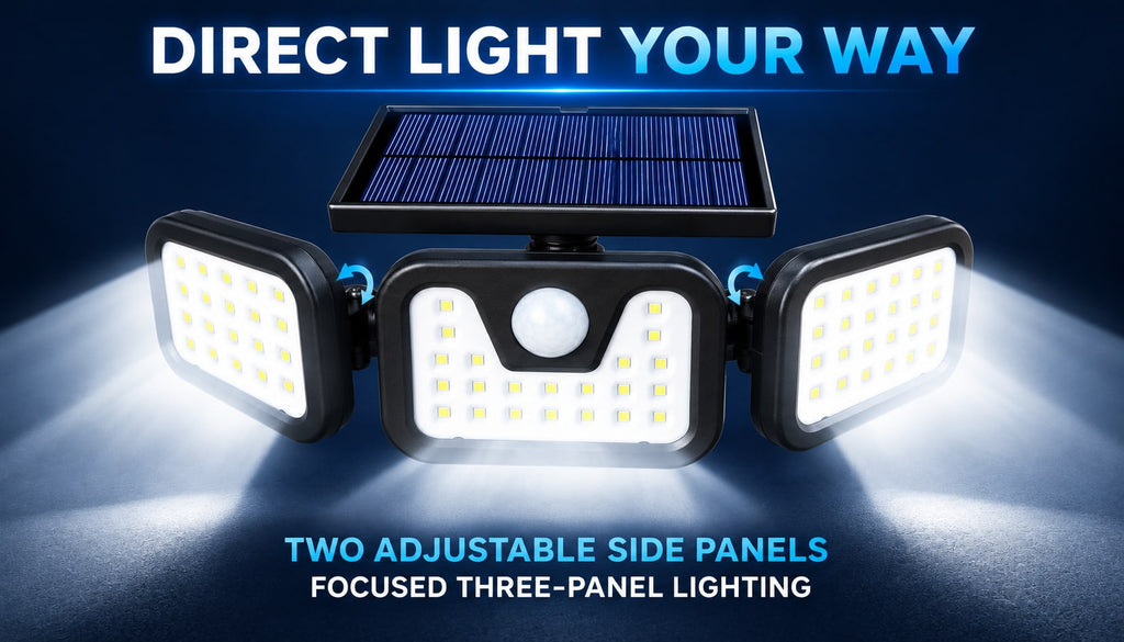 Outdoor Solar Light with Motion Sensor Three Adjustable LED Heads and IP65 Waterproof Rating - Image 5