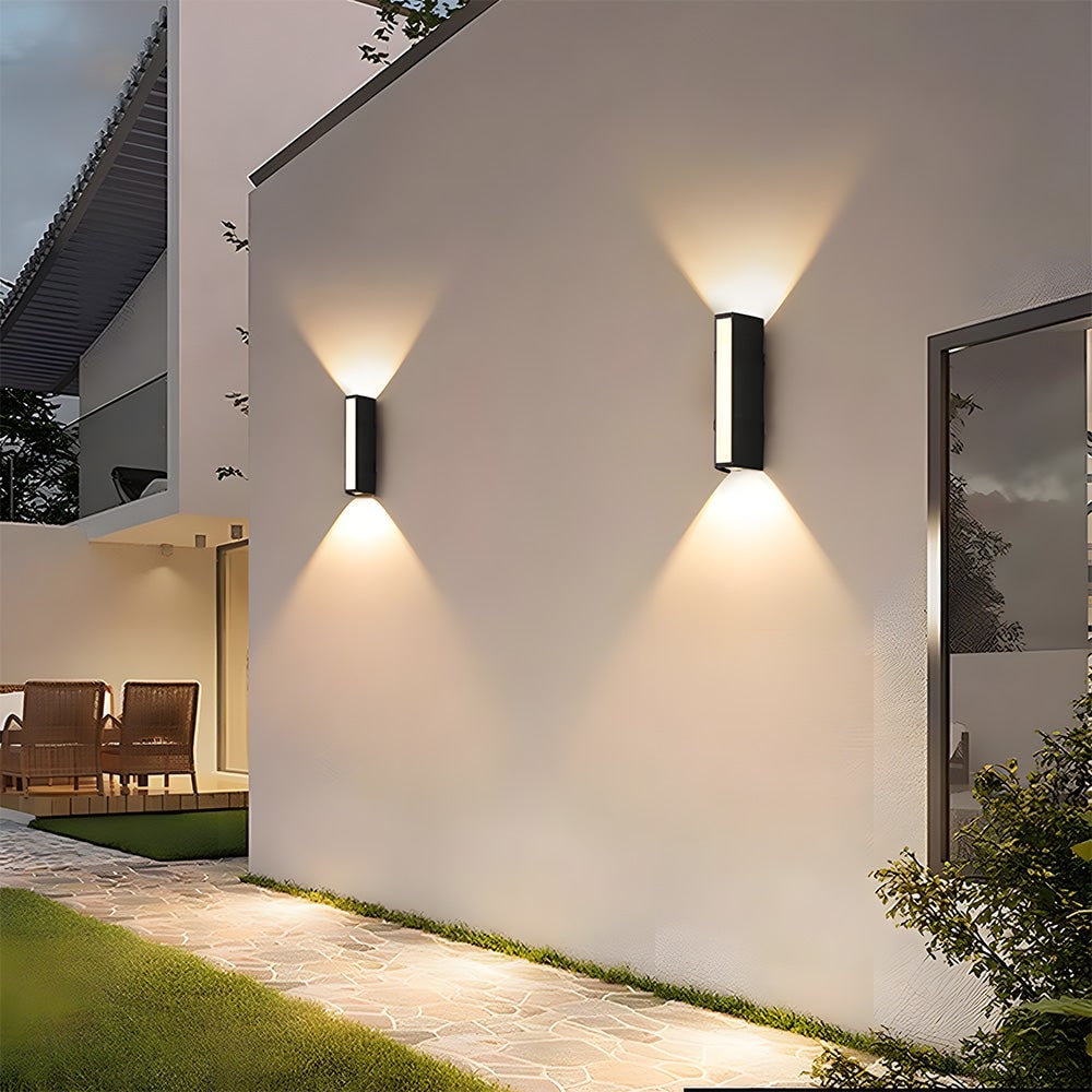 Outdoor Wall Sconce with Up and Down LED Lighting and Modern Architectural Design - Image 3