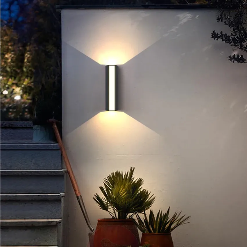 Outdoor Wall Sconce with Up and Down LED Lighting and Modern Architectural Design - Image 4