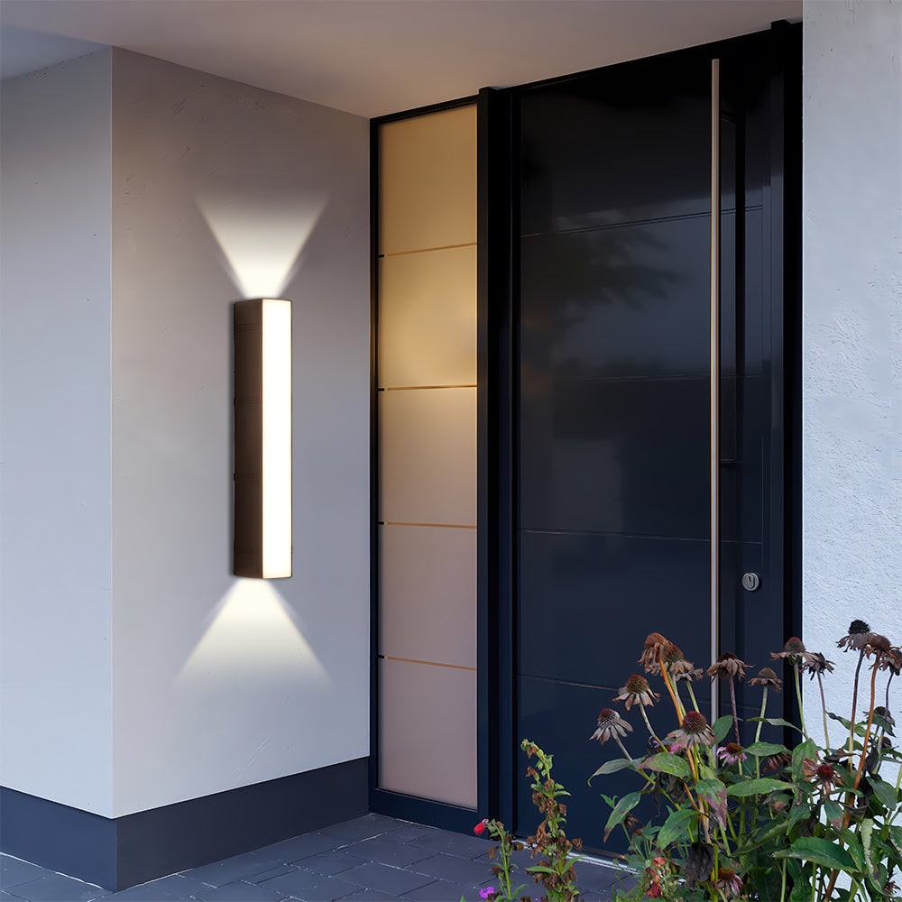 Outdoor Wall Sconce with Up and Down LED Lighting and Modern Architectural Design - Image 6