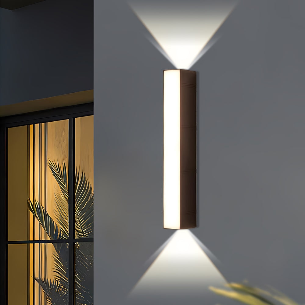 Outdoor Wall Sconce with Up and Down LED Lighting and Modern Architectural Design - Image 7
