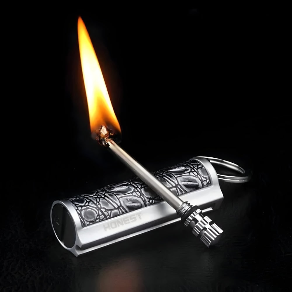 Permanent Match Lighter Fire Starter with Waterproof Metal Construction and Keychain Clip - Image 5