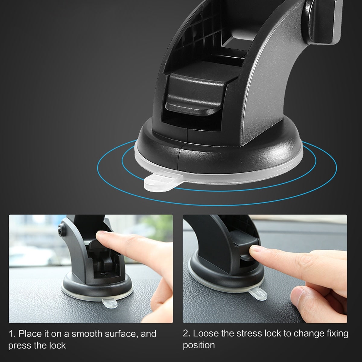 Phone Mount for Car with Telescopic Arm and Suction Cup Base Universal Holder Stand - Image 11