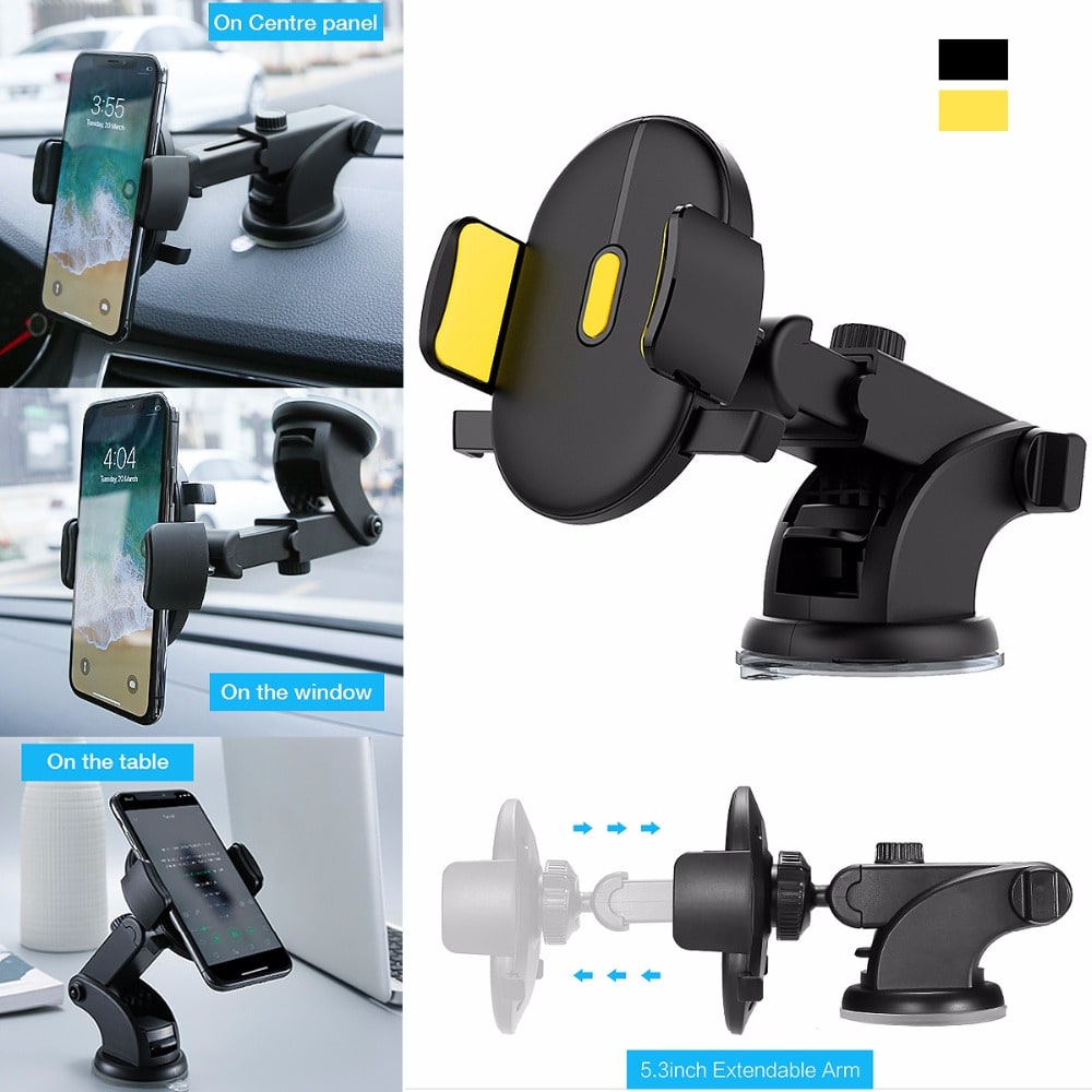 Phone Mount for Car with Telescopic Arm and Suction Cup Base Universal Holder Stand - Image 7