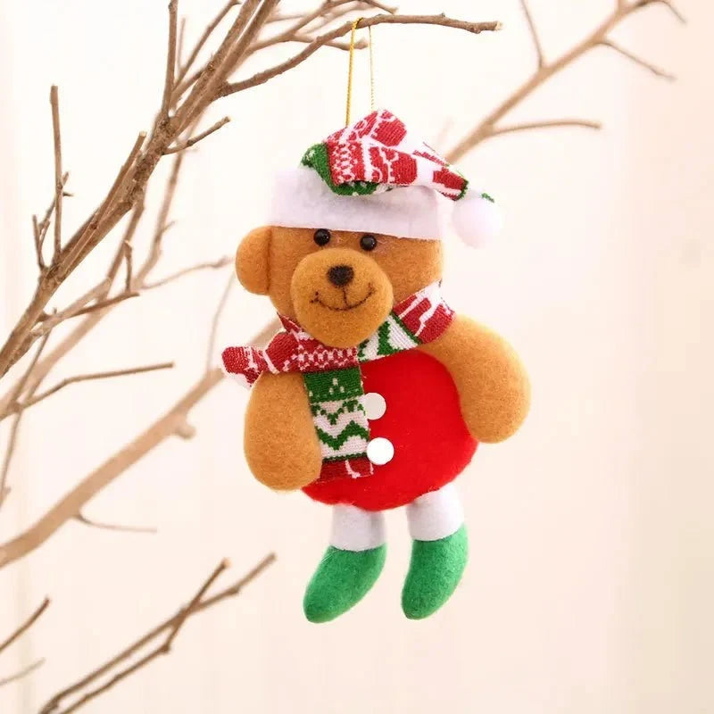 Plush Christmas Tree Ornaments with Dangling Legs and Felt Character Designs - Image 4