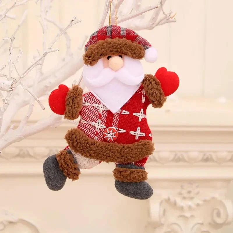 Plush Christmas Tree Ornaments with Dangling Legs and Felt Character Designs - Image 8