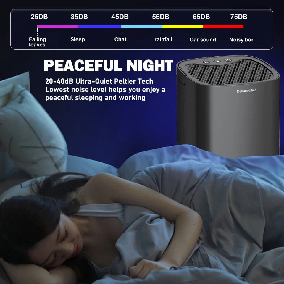 Portable Dehumidifier with Drain Hose for Basement Crawl Space and Air Purifier 1000ml - Image 6