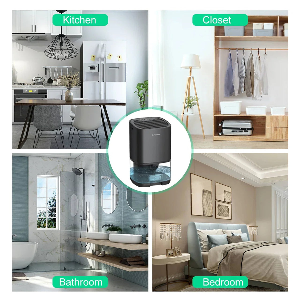Portable Dehumidifier with Drain Hose for Basement Crawl Space and Air Purifier 1000ml - Image 7