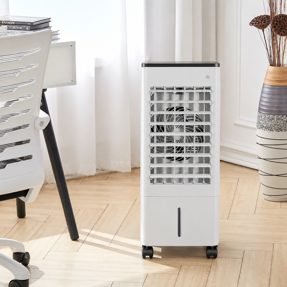 Climatiseur portable avec télécommande, réservoir d'eau de 6 litres et coussin de refroidissement par évaporation