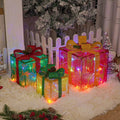 Pre-Lit Lighted Gift Boxes Outdoor Decoration Set of 3 with LED Lights Christmas - Image 2
