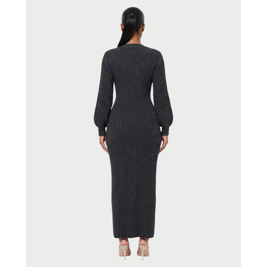 The Balloon-Sleeve Knit Dress