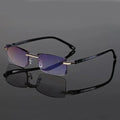 Rimless Blue Light Blocking Reading Glasses with Lightweight Flexible Design - Image 1