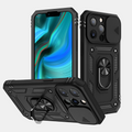 Rugged Phone Case with Sliding Camera Cover and Rotating Kickstand Shockproof Armor - Image 2