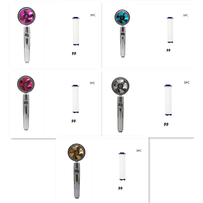 Shower Head with Hard Water Filter High Pressure Propeller Fan and Pause Button Kdf 55 - Image 1
