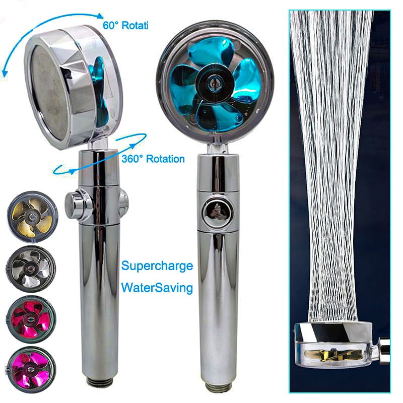 Shower Head with Hard Water Filter High Pressure Propeller Fan and Pause Button Kdf 55 - Image 30