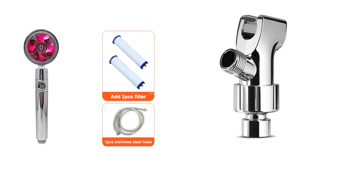Shower Head with Hard Water Filter High Pressure Propeller Fan and Pause Button Kdf 55 - Image 31