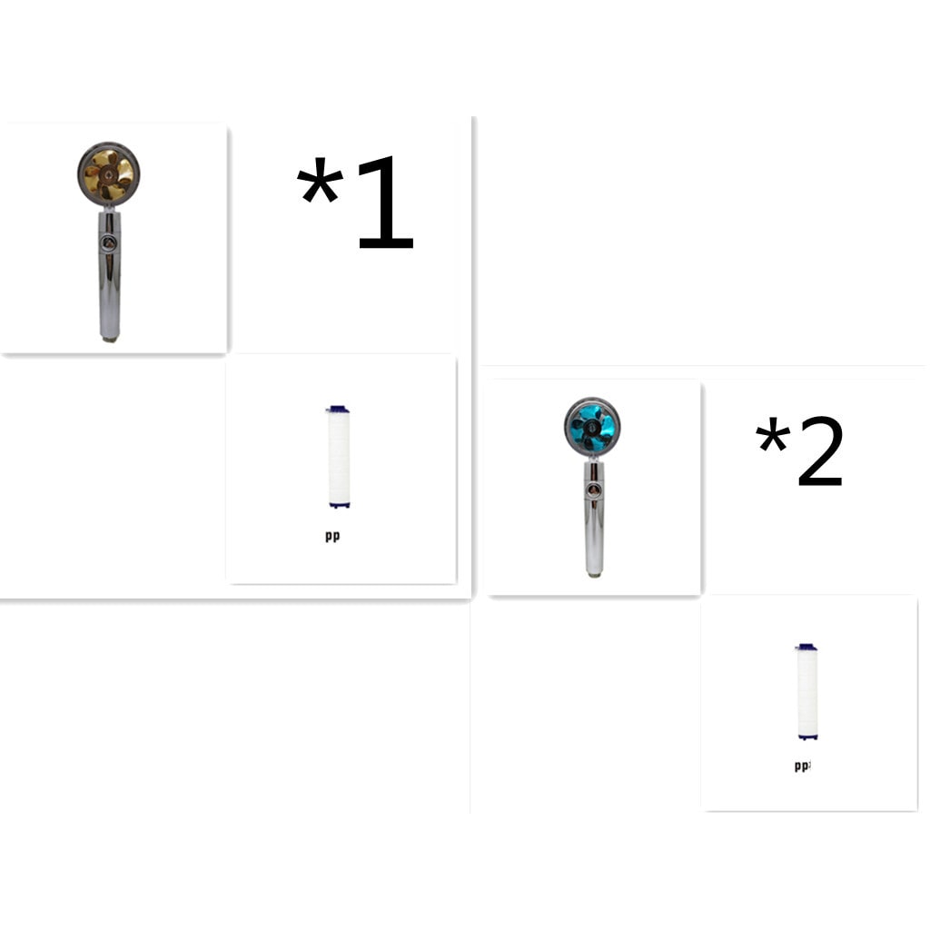 Shower Head with Hard Water Filter High Pressure Propeller Fan and Pause Button Kdf 55 - Image 37