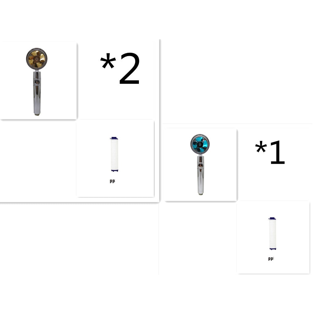 Shower Head with Hard Water Filter High Pressure Propeller Fan and Pause Button Kdf 55 - Image 65