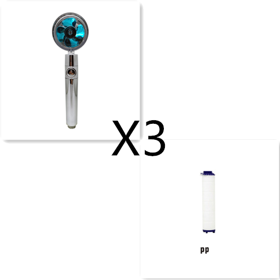 Shower Head with Hard Water Filter High Pressure Propeller Fan and Pause Button Kdf 55 - Image 75