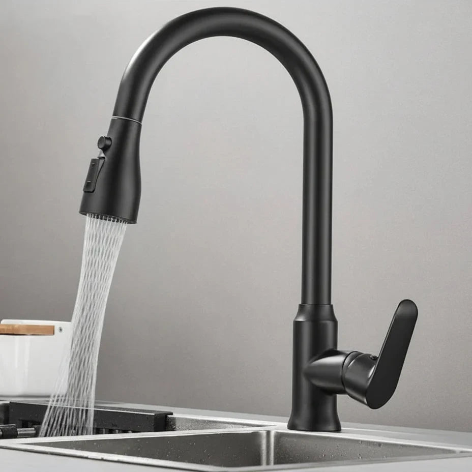 Single Handle Pull Down Kitchen Faucet with Sprayer and 360° Swivel Spout - Image 8
