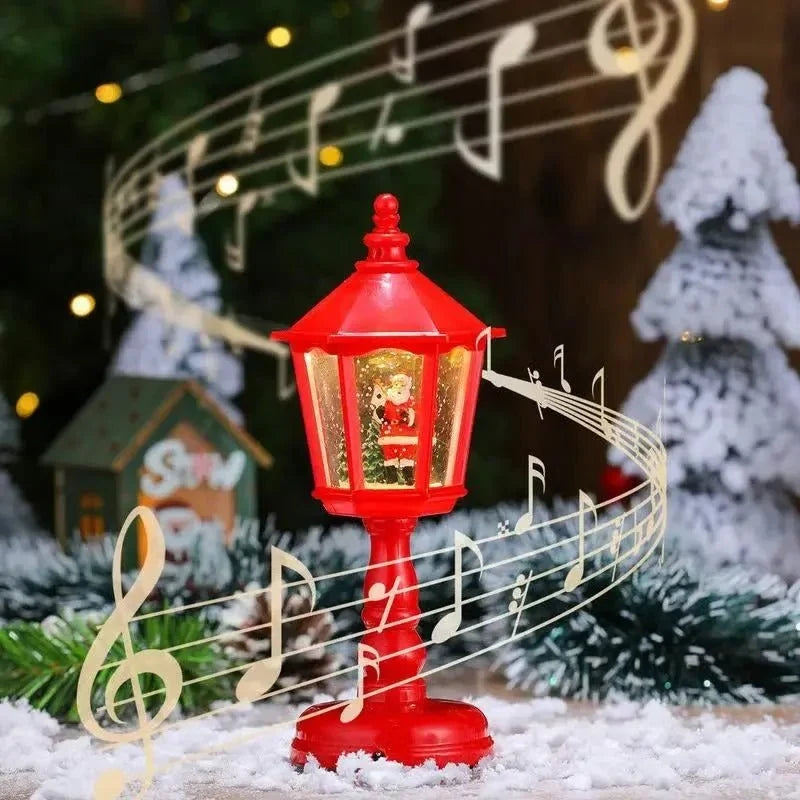 Snow Globe Lantern with Battery Operated LED Light and Swirling Glitter for Christmas Decoration - Image 3