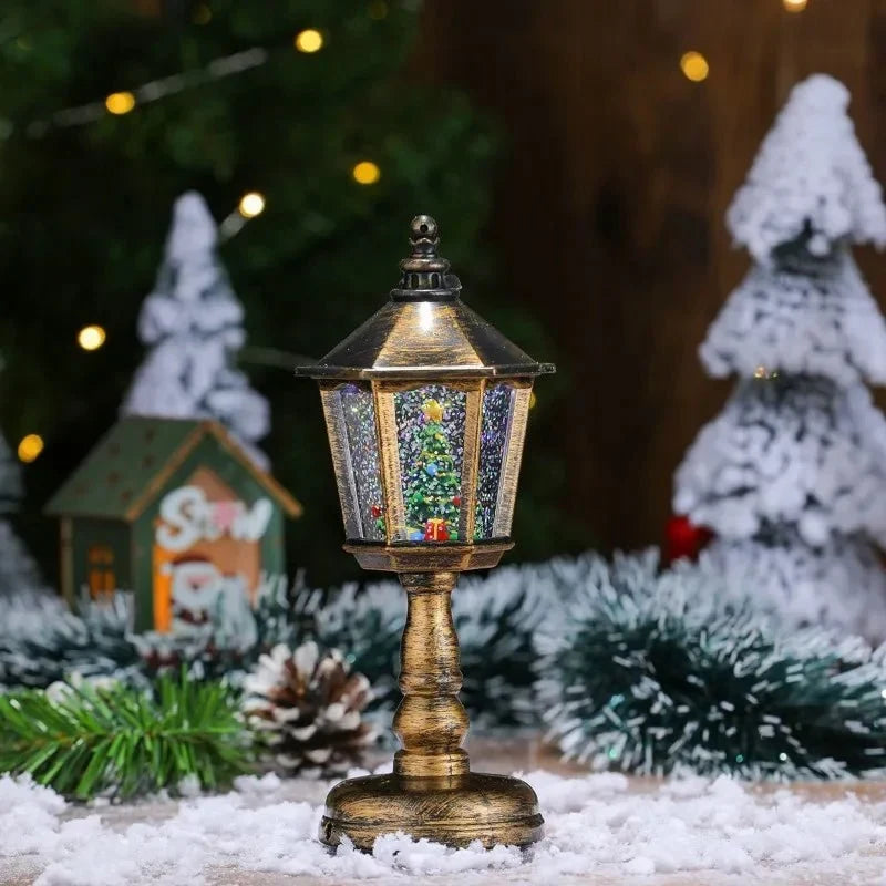 Snow Globe Lantern with Battery Operated LED Light and Swirling Glitter for Christmas Decoration - Image 8
