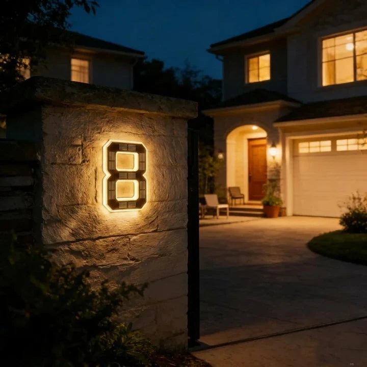 Solar House Numbers with LED Backlit Automatic Dusk Lighting and Powered Address Sign - Image 13