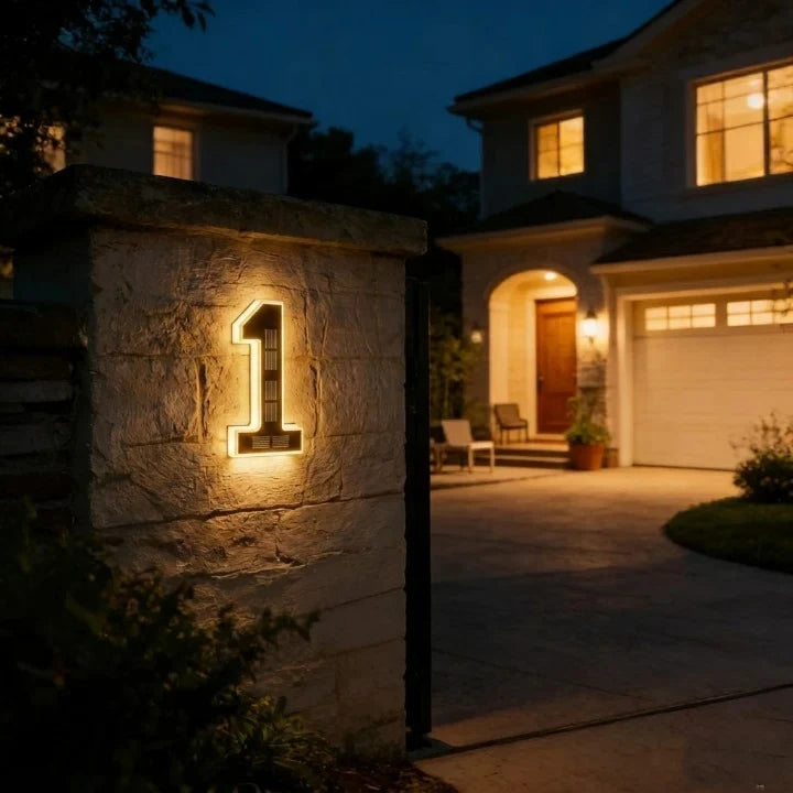 Solar House Numbers with LED Backlit Automatic Dusk Lighting and Powered Address Sign - Image 6
