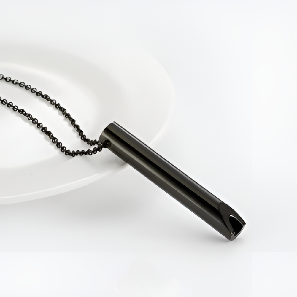 Stainless Steel Breathing Necklace for Stress Relief and Anxiety with Hollow Tube Pendant - Image 5
