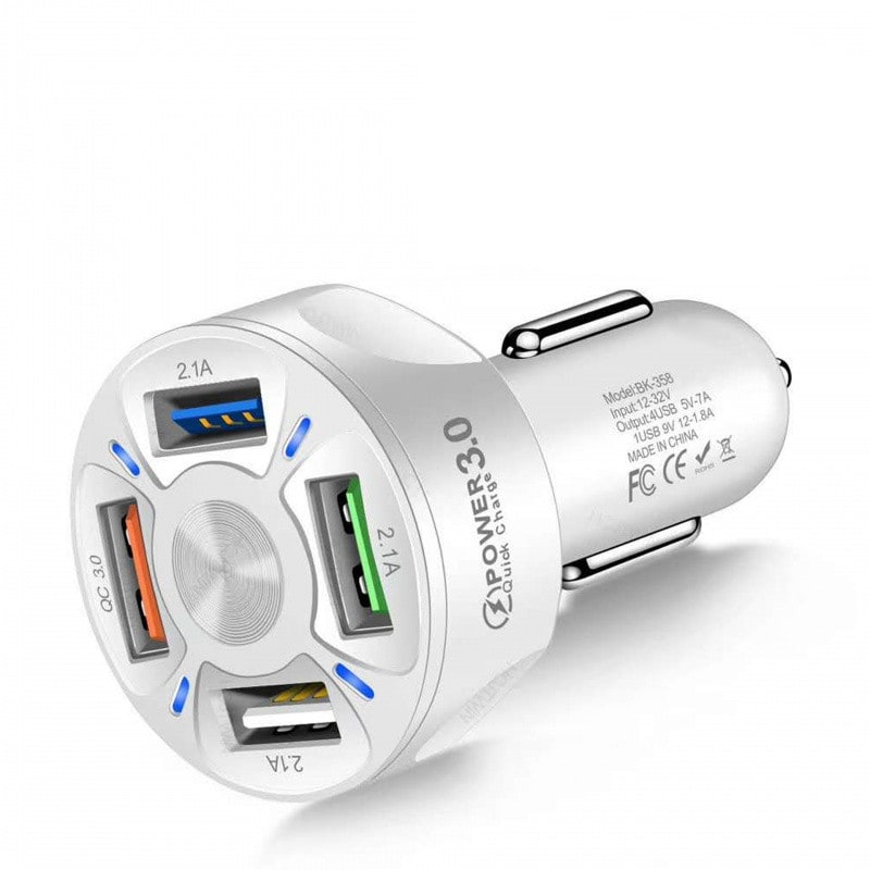USB Car Charger Adapter with Four Ports and Fast Charge for Mobile Phones Usbc - Image 3
