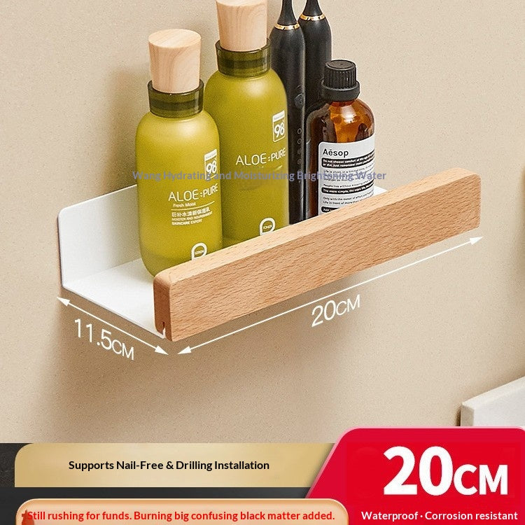 Wall Mounted Floating Shelves with Wooden Front Rail and Metal Bracket - Image 13