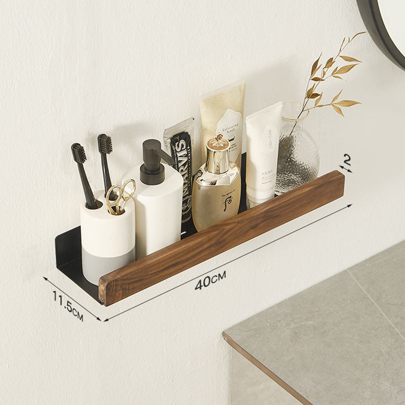 Wall Mounted Floating Shelves with Wooden Front Rail and Metal Bracket - Image 15