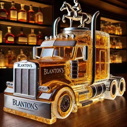 Whiskey Decanter Semi-Truck Shaped Glass Bottle with Stopper - Image 5