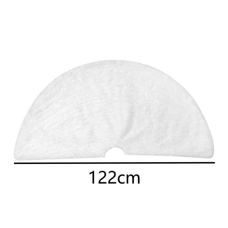 White Faux Fur Christmas Tree Skirt with Plush Soft Texture for Holiday Décor - Image 6