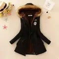 Women's Hooded Winter Coat with Fleece Lining and Faux Fur Hood Trim - Image 8